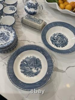Johnson Bros Blue & White Scenic Ceramic Dinner Set Plates Bowls Cups Butter