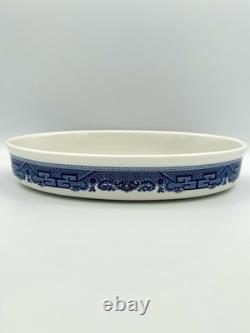 Johnson Bros Blue Willow Oval Baker, 11 3/4