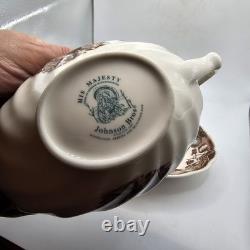Johnson Bros Brothers His Majesty Gravy Boat And Under Tray Vtg Turkey England