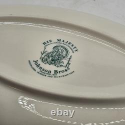 Johnson Bros Brothers His Majesty Gravy Boat And Under Tray Vtg Turkey England