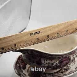 Johnson Bros Brothers His Majesty Gravy Boat And Under Tray Vtg Turkey England