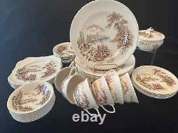 Johnson Bros Castle on the Lake Dinner service 40 pieces England transfer ware