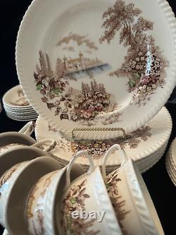 Johnson Bros Castle on the Lake Dinner service 40 pieces England transfer ware