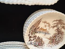 Johnson Bros Castle on the Lake Dinner service 40 pieces England transfer ware