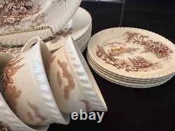 Johnson Bros Castle on the Lake Dinner service 40 pieces England transfer ware