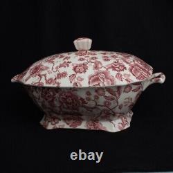 Johnson Bros Chippendale XL TUREEN Pink Red lidded 17 EUC