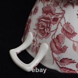 Johnson Bros Chippendale XL TUREEN Pink Red lidded 17 EUC