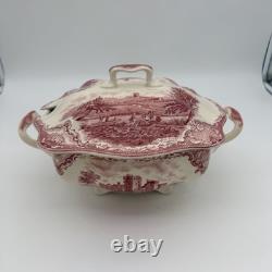 Johnson Bros Classic Old Britain Castles Pink Soup Tureen-no Ladle Small Crack