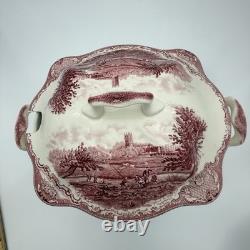 Johnson Bros Classic Old Britain Castles Pink Soup Tureen-no Ladle Small Crack