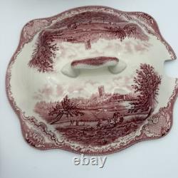 Johnson Bros Classic Old Britain Castles Pink Soup Tureen-no Ladle Small Crack