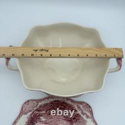 Johnson Bros Classic Old Britain Castles Pink Soup Tureen-no Ladle Small Crack