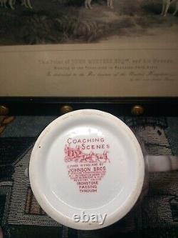 Johnson Bros Coaching Scenes. Large Teapot/Coffee Pot. With Original Back stamp