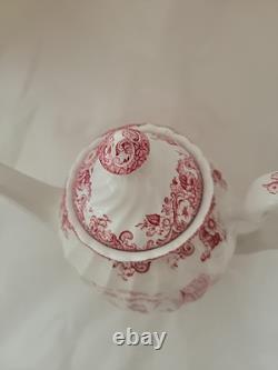 Johnson Bros. Coaching Scenes Leaving The Village Red Toile Coffee Pot 9 In