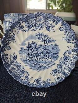 Johnson Bros Coaching Scenes Plates, Bowl, and Tea Cups