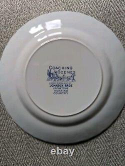 Johnson Bros Coaching Scenes Plates, Bowl, and Tea Cups