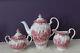 Johnson Bros. Coaching Scenes Red/pink Teapot, Cream And Sugar Set