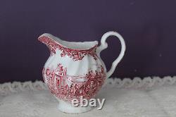 Johnson Bros. Coaching Scenes Red/pink Teapot, Cream And Sugar Set