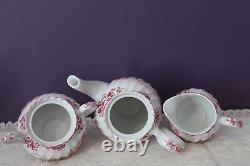 Johnson Bros. Coaching Scenes Red/pink Teapot, Cream And Sugar Set