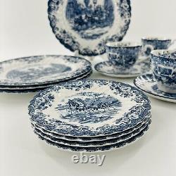 Johnson Bros Coaching Scenes Service For 4 Place Setting China England 16pcs