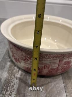Johnson Bros Covered Casserole Bowl England Old Britain Castles Pink Since 1883