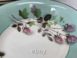 Johnson Bros DISHWARE Set 17 pces Sea Green & Lilac Rosebud Mid-Century Modern