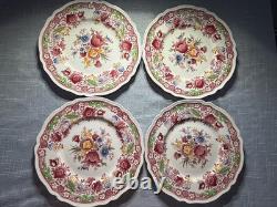 Johnson Bros Dorchester Dinner Plates Set of 4 England Floral Transferware