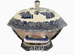 Johnson Bros. Earthenware Blue Willow Blue & White Large Covered Tureen