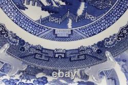 Johnson Bros England 1883 Set of 6 Dinner Plates Willow Pattern 11 Blue & White