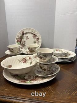 Johnson Bros. England 1940's Harvest Time Fruit Pattern Dinner Plate-Set of 26