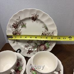 Johnson Bros. England 1940's Harvest Time Fruit Pattern Dinner Plate-Set of 26