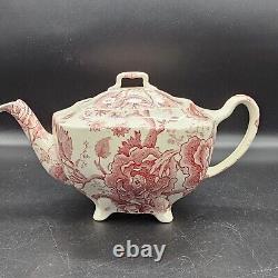 Johnson Bros England Chippendale Johnson Brothers Teapot Red Pink