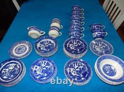 Johnson Bros England & Japan Blue Willow Lot Of 47 Pieces Very Nice Lot