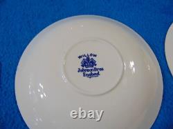Johnson Bros England & Japan Blue Willow Lot Of 47 Pieces Very Nice Lot