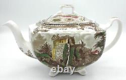 Johnson Bros England OLD BRITAIN CASTLES Brown Multicolor Teapot with Lid