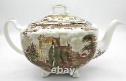 Johnson Bros England OLD BRITAIN CASTLES Brown Multicolor Teapot with Lid