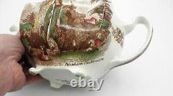 Johnson Bros England OLD BRITAIN CASTLES Brown Multicolor Teapot with Lid