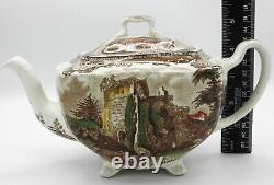 Johnson Bros England OLD BRITAIN CASTLES Brown Multicolor Teapot with Lid