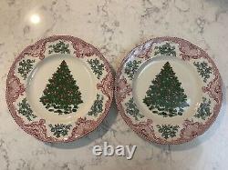 Johnson Bros. England Old Britain Castles Dinner Plates 10.5 Green Tree (2)