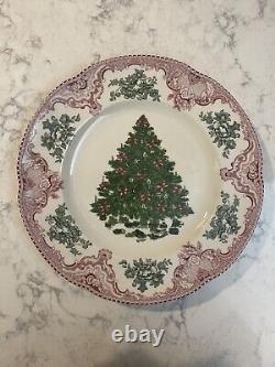 Johnson Bros. England Old Britain Castles Dinner Plates 10.5 Green Tree (2)