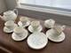 Johnson Bros English Tea Set, Dessert Plates Set Of 4 Porcelain With Silver Trim