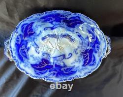 Johnson Bros FULTON Covered Vegetable Bowl w Lid Flo Blue White