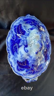 Johnson Bros FULTON Covered Vegetable Bowl w Lid Flo Blue White