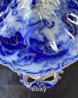 Johnson Bros FULTON Covered Vegetable Bowl w Lid Flo Blue White