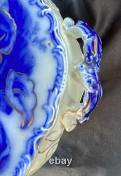 Johnson Bros FULTON Covered Vegetable Bowl w Lid Flo Blue White