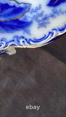 Johnson Bros FULTON Covered Vegetable Bowl w Lid Flo Blue White