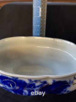 Johnson Bros FULTON Covered Vegetable Bowl w Lid Flo Blue White
