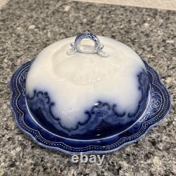 Johnson Bros Flow Blue Normandy Covered Butter Dish
