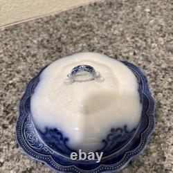 Johnson Bros Flow Blue Normandy Covered Butter Dish