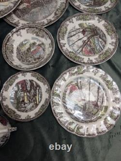 Johnson Bros Friendly Village 14 Piece Dinnerware Set Retired Set Unused