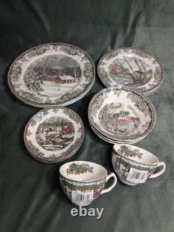 Johnson Bros Friendly Village 14 Piece Dinnerware Set Retired Set Unused